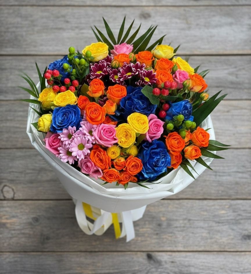 Букет цветов из: Розы и Хризантемы в Новоселицком