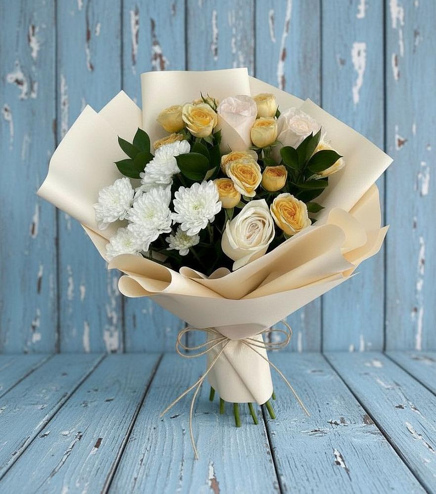 Букет цветов из: Розы и Хризантемы в Новоселицком