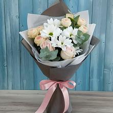 Букет цветов из:  Хризантемы и Розы в Новоселицком