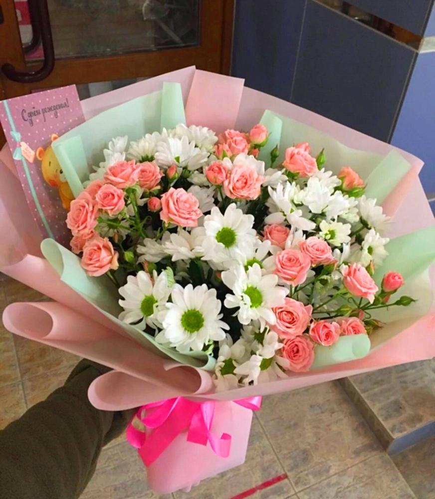 Букет цветов из: Розы и Хризантемы в Новоселицком