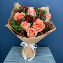 Букет цветов из:  Розы и Альстромерии в Новоселицком