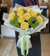 Букет цветов из:  Хризантемы и Розы в Новоселицком
