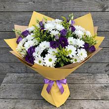 Букет цветов из:  Ирисы, Хризантемы и Ромашки #REPLACE_PRED# Новоселицком
