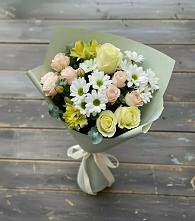 Букет цветов из:  Альстромерии, Розы и Хризантемы в Новоселицком