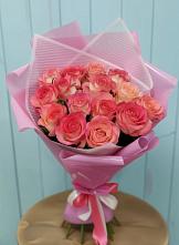 Букет 15 Розовых роз Равель в Новоселицком